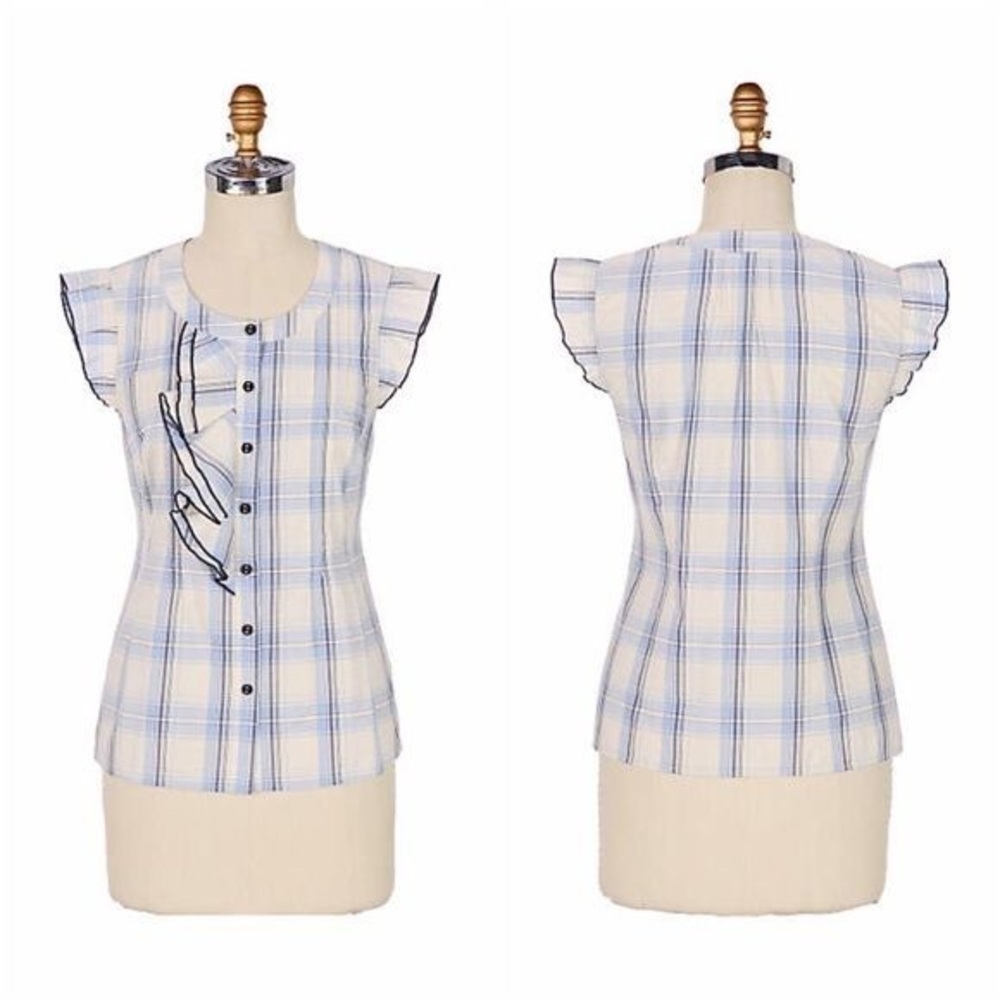 ANTHROPOLOGIE Le Rosey Plaid Blouse EDME & ESYLLTE